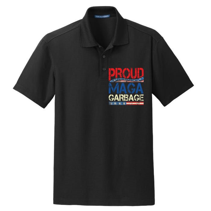 Proud Maga Garbage Trump Supporter Gift Dry Zone Grid Polo