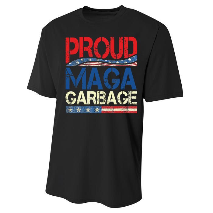 Proud Maga Garbage Trump Supporter Gift Performance Sprint T-Shirt