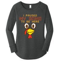 Paused My Game To Be Here Turkey Gamer Thanksgiving Women's Perfect Tri Tunic Long Sleeve Shirt