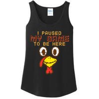 Paused My Game To Be Here Turkey Gamer Thanksgiving Ladies Essential Tank