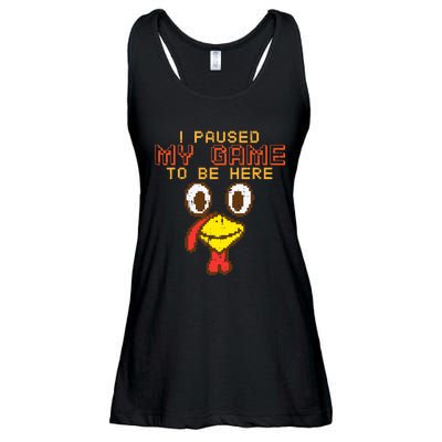 Paused My Game To Be Here Turkey Gamer Thanksgiving Ladies Essential Flowy Tank