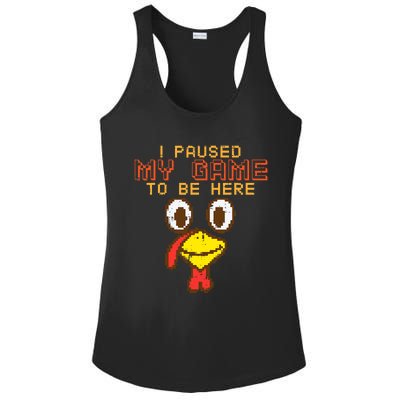 Paused My Game To Be Here Turkey Gamer Thanksgiving Ladies PosiCharge Competitor Racerback Tank