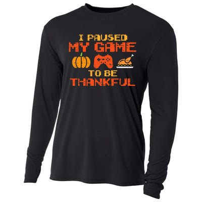 Paused My Game Thankful Video Gamer Thanksgiving Cooling Performance Long Sleeve Crew