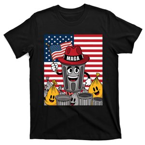 Proud Maga Garbage Trump Supporter Trash Can Cartoon T-Shirt