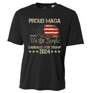 Proud Maga Garbage Votetrump 2024 Trump Supporter Garbage Cooling Performance Crew T-Shirt