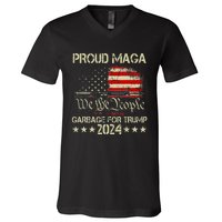 Proud Maga Garbage Votetrump 2024 Trump Supporter Garbage V-Neck T-Shirt