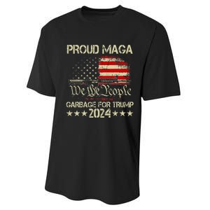 Proud Maga Garbage Votetrump 2024 Trump Supporter Garbage Performance Sprint T-Shirt