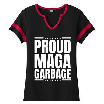 Proud Maga Garbage Ladies Halftime Notch Neck Tee