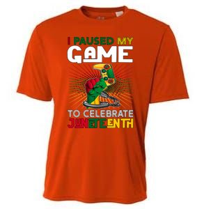 Paused My Game To Celebrate Juneteenth Decoration Gamer Gift Cooling Performance Crew T-Shirt