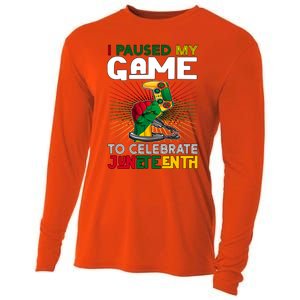 Paused My Game To Celebrate Juneteenth Decoration Gamer Gift Cooling Performance Long Sleeve Crew