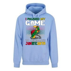 Paused My Game To Celebrate Juneteenth Decoration Gamer Gift Unisex Surf Hoodie