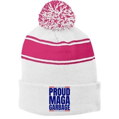 Proud Maga Garbage Stripe Pom Pom Beanie