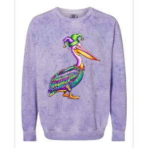 Pelican Mardi Gras Carnival Animal Lover Happy Mardi Festival Colorblast Crewneck Sweatshirt