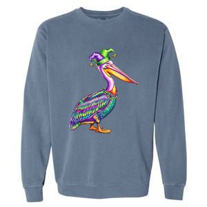 Pelican Mardi Gras Carnival Animal Lover Happy Mardi Festival Garment-Dyed Sweatshirt