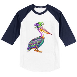 Pelican Mardi Gras Carnival Animal Lover Happy Mardi Festival Baseball Sleeve Shirt