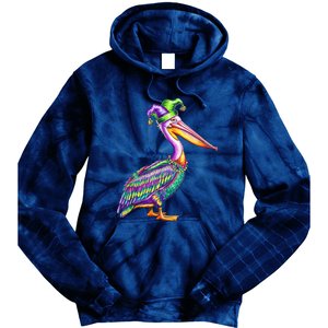 Pelican Mardi Gras Carnival Animal Lover Happy Mardi Festival Tie Dye Hoodie