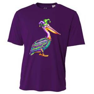 Pelican Mardi Gras Carnival Animal Lover Happy Mardi Festival Cooling Performance Crew T-Shirt