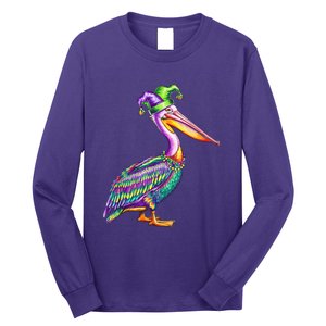 Pelican Mardi Gras Carnival Animal Lover Happy Mardi Festival Long Sleeve Shirt