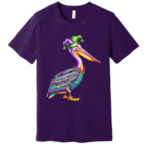 Pelican Mardi Gras Carnival Animal Lover Happy Mardi Festival Premium T-Shirt