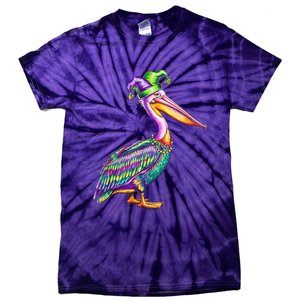 Pelican Mardi Gras Carnival Animal Lover Happy Mardi Festival Tie-Dye T-Shirt