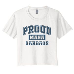 Proud Maga Garbage Trump 2024 Political Supporters Women's Crop Top Tee