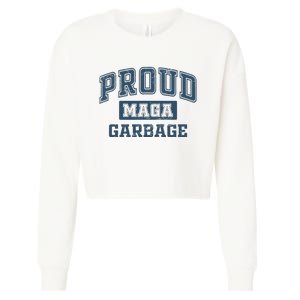 Proud Maga Garbage Trump 2024 Political Supporters Cropped Pullover Crew