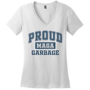 Proud Maga Garbage Trump 2024 Political Supporters Women's V-Neck T-Shirt