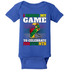 Paused My Game To Celebrate Juneteenth Funny Gamer Gift Baby Bodysuit