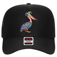 Pelican Mardi Gras Carnival Animal Lover High Crown Mesh Back Trucker Hat