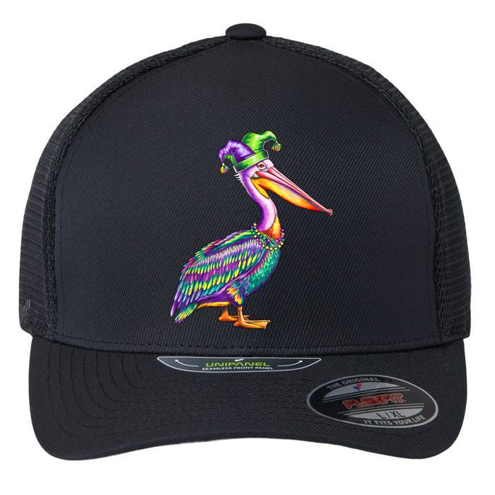 Pelican Mardi Gras Carnival Animal Lover Flexfit Unipanel Trucker Cap