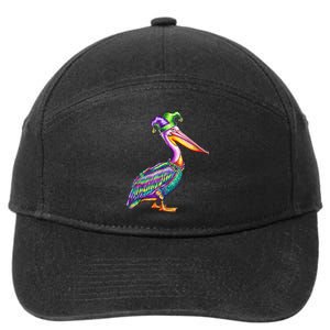 Pelican Mardi Gras Carnival Animal Lover 7-Panel Snapback Hat