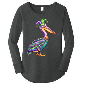 Pelican Mardi Gras Carnival Animal Lover Women's Perfect Tri Tunic Long Sleeve Shirt