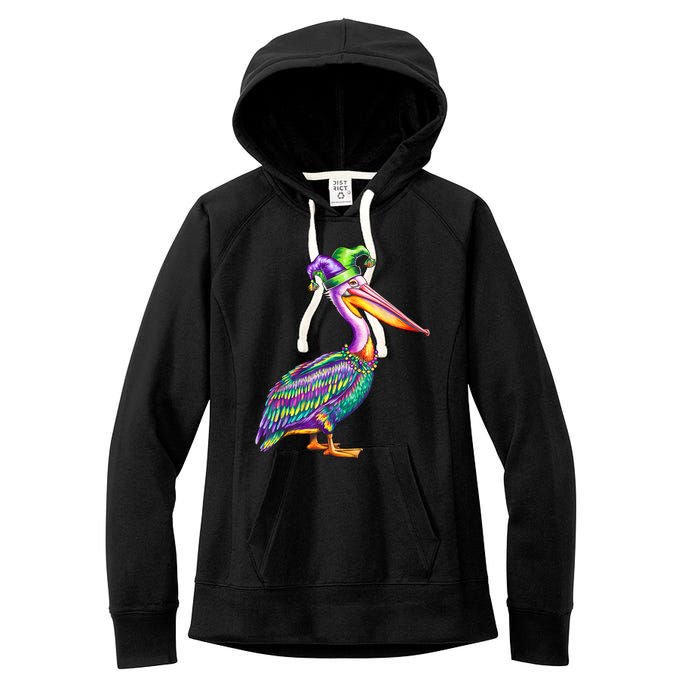 Pelican Mardi Gras Carnival Animal Lover Women's Fleece Hoodie