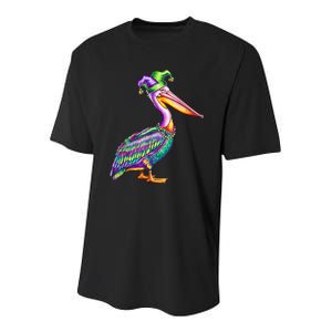 Pelican Mardi Gras Carnival Animal Lover Youth Performance Sprint T-Shirt