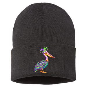 Pelican Mardi Gras Carnival Animal Lover Sustainable Knit Beanie