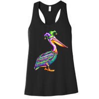 Pelican Mardi Gras Carnival Animal Lover Women's Racerback Tank