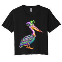 Pelican Mardi Gras Carnival Animal Lover Women's Crop Top Tee