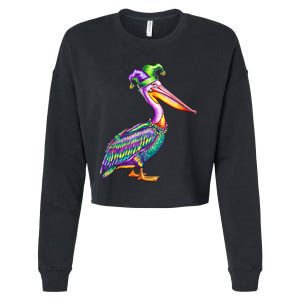 Pelican Mardi Gras Carnival Animal Lover Cropped Pullover Crew