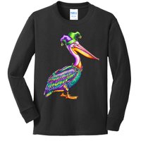 Pelican Mardi Gras Carnival Animal Lover Kids Long Sleeve Shirt