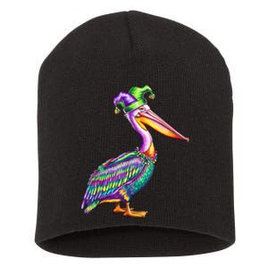 Pelican Mardi Gras Carnival Animal Lover Short Acrylic Beanie