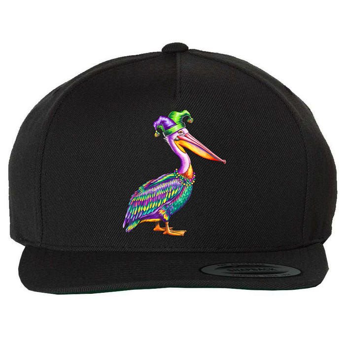 Pelican Mardi Gras Carnival Animal Lover Wool Snapback Cap