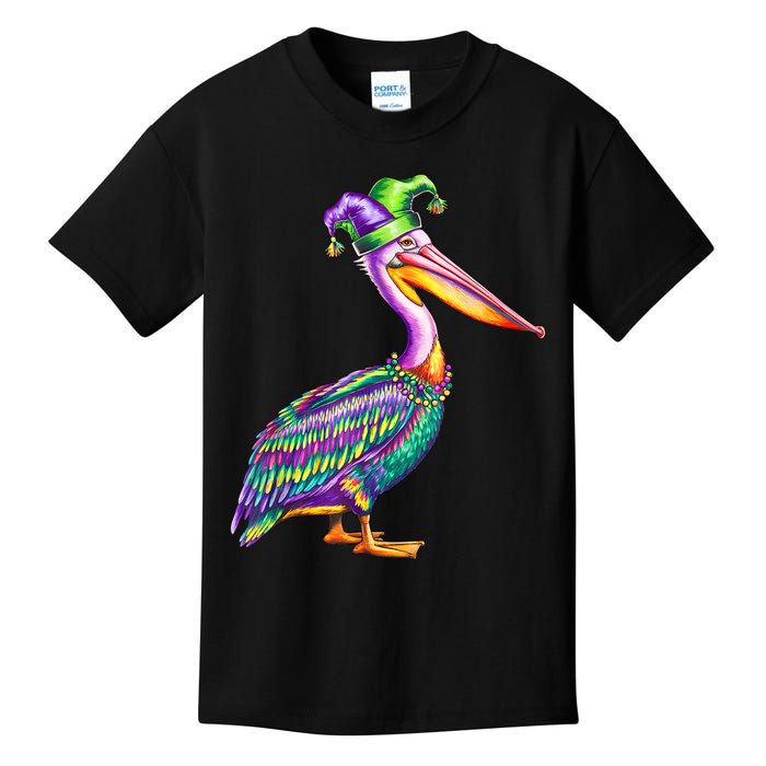 Pelican Mardi Gras Carnival Animal Lover Kids T-Shirt