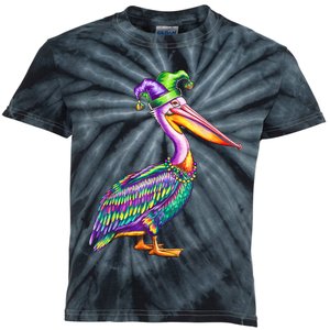 Pelican Mardi Gras Carnival Animal Lover Kids Tie-Dye T-Shirt