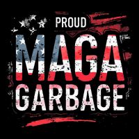 Proud Maga Garbage Flexfit Unipanel Trucker Cap
