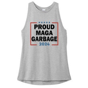 Proud Maga Garbage Proud To Be Garbage Trump Supporters Ladies PosiCharge Tri-Blend Wicking Tank