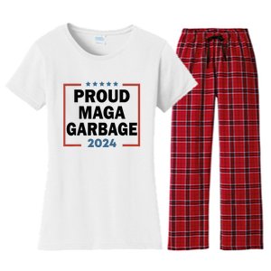 Proud Maga Garbage Proud To Be Garbage Trump Supporters Women's Flannel Pajama Set