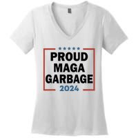 Proud Maga Garbage Proud To Be Garbage Trump Supporters Women's V-Neck T-Shirt