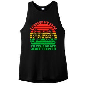 Paused My Game To Celebrate Juneteenth Video Gamer Gift Ladies PosiCharge Tri-Blend Wicking Tank