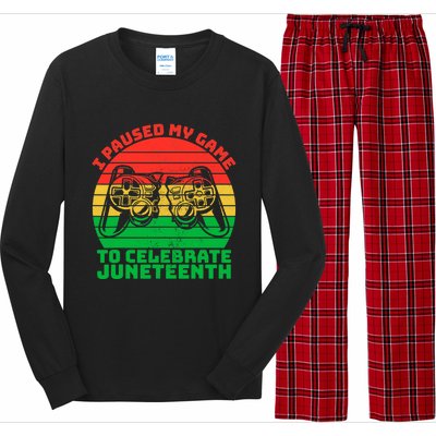 Paused My Game To Celebrate Juneteenth Video Gamer Gift Long Sleeve Pajama Set