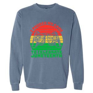 Paused My Game To Celebrate Juneteenth Video Gamer Gift Garment-Dyed Sweatshirt